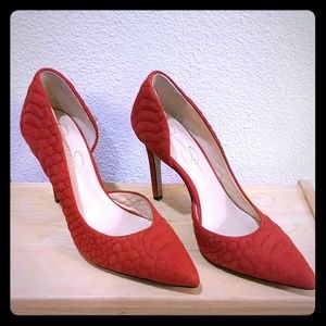 Jessica Simpson CALDAS Lipstick Red Quilt Pumps